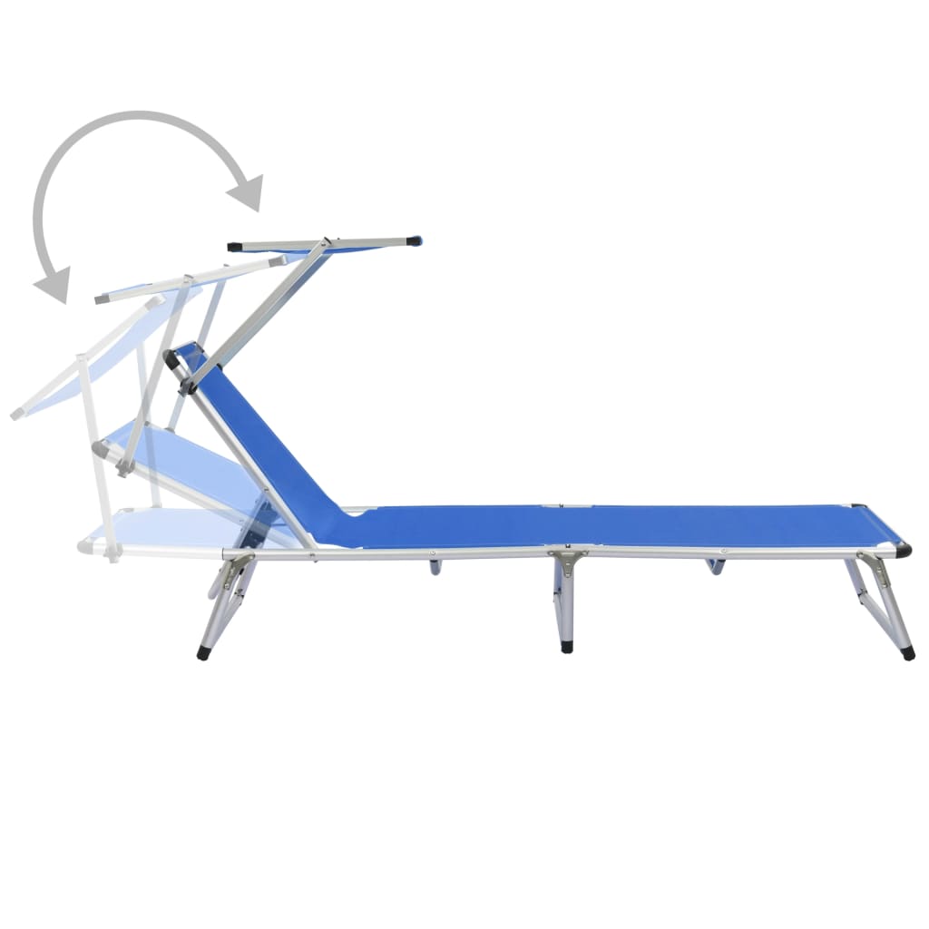 8718475621294_g_en_hd_1 vidaXL Folding Sun Lounger with Roof Aluminium and Textilene Blue - Image 2