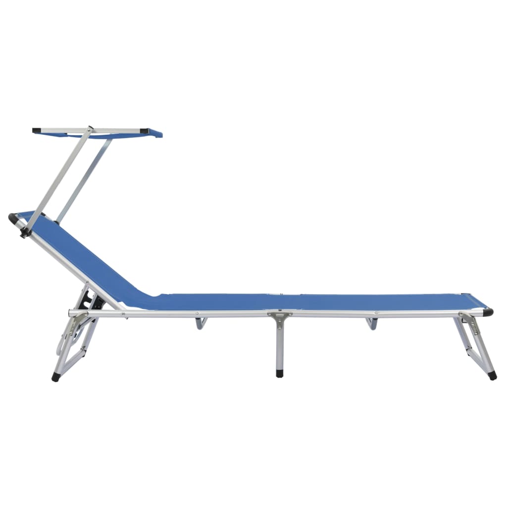 8718475621294_g_en_hd_2 vidaXL Folding Sun Lounger with Roof Aluminium and Textilene Blue - Image 3