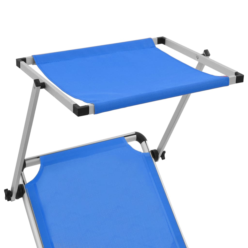 8718475621294_g_en_hd_5 vidaXL Folding Sun Lounger with Roof Aluminium and Textilene Blue - Image 6