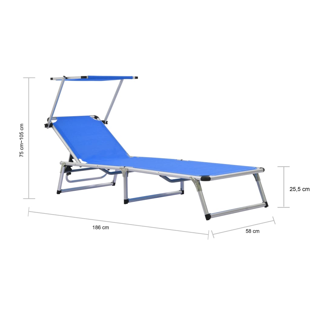8718475621294_g_en_hd_9 vidaXL Folding Sun Lounger with Roof Aluminium and Textilene Blue - Image 10