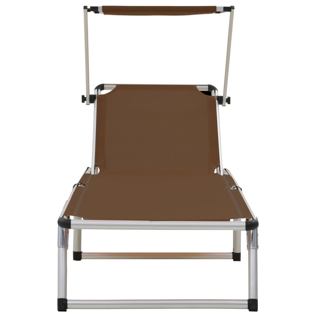 8718475621331_g_en_hd_3 vidaXL Folding Sun Lounger with Roof Aluminium and Textilene Brown - Image 4