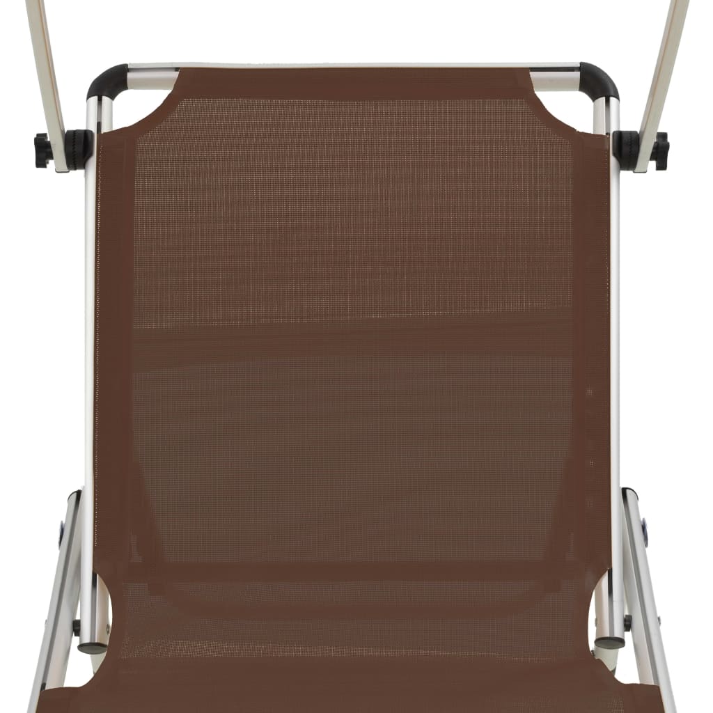 8718475621331_g_en_hd_6 vidaXL Folding Sun Lounger with Roof Aluminium and Textilene Brown - Image 7