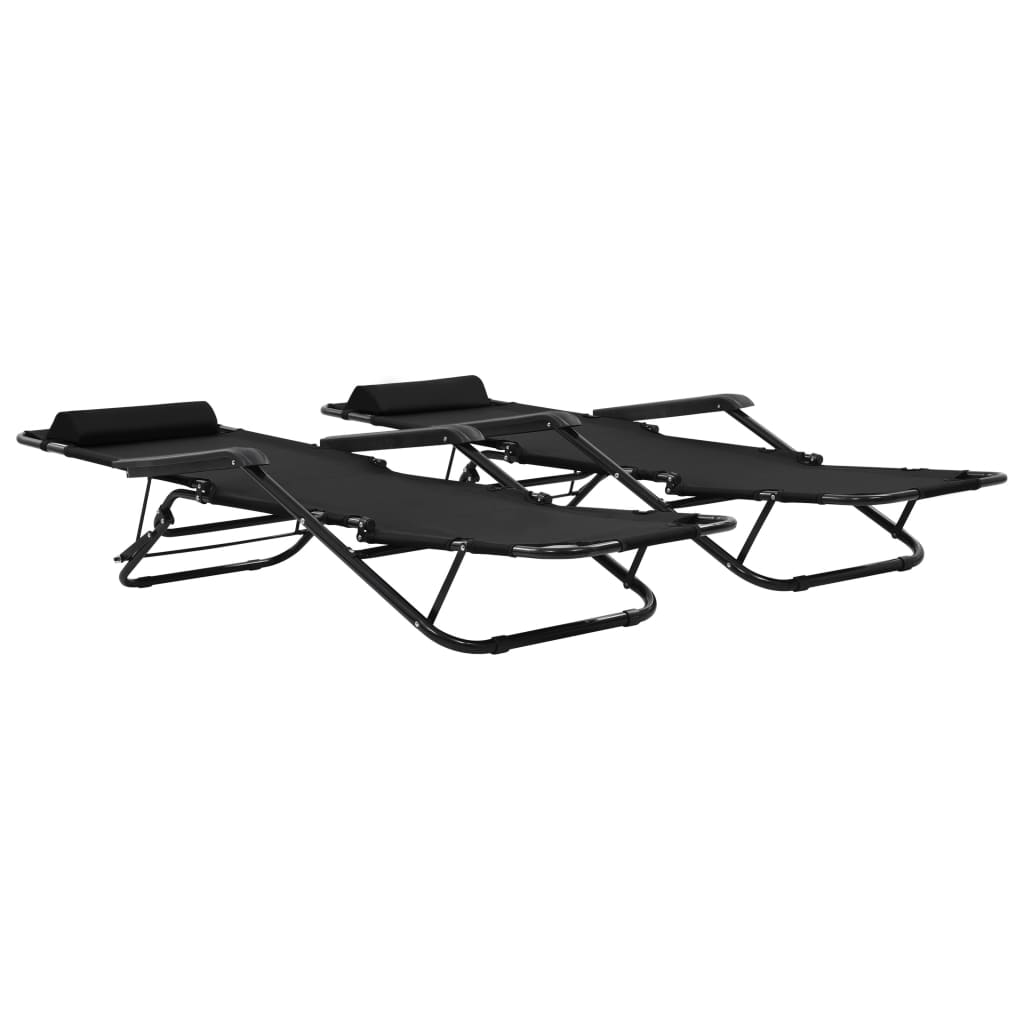 8718475621409_g_en_hd_1 vidaXL Folding Sun Loungers 2 pcs with Footrests Steel Black - Image 2