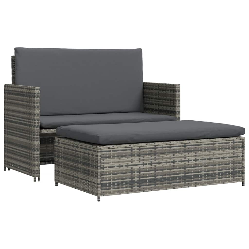 8718475621867_a_en_hd_1 vidaXL 2 Piece Garden Lounge Set with Cushions Poly Rattan Grey - Image 2