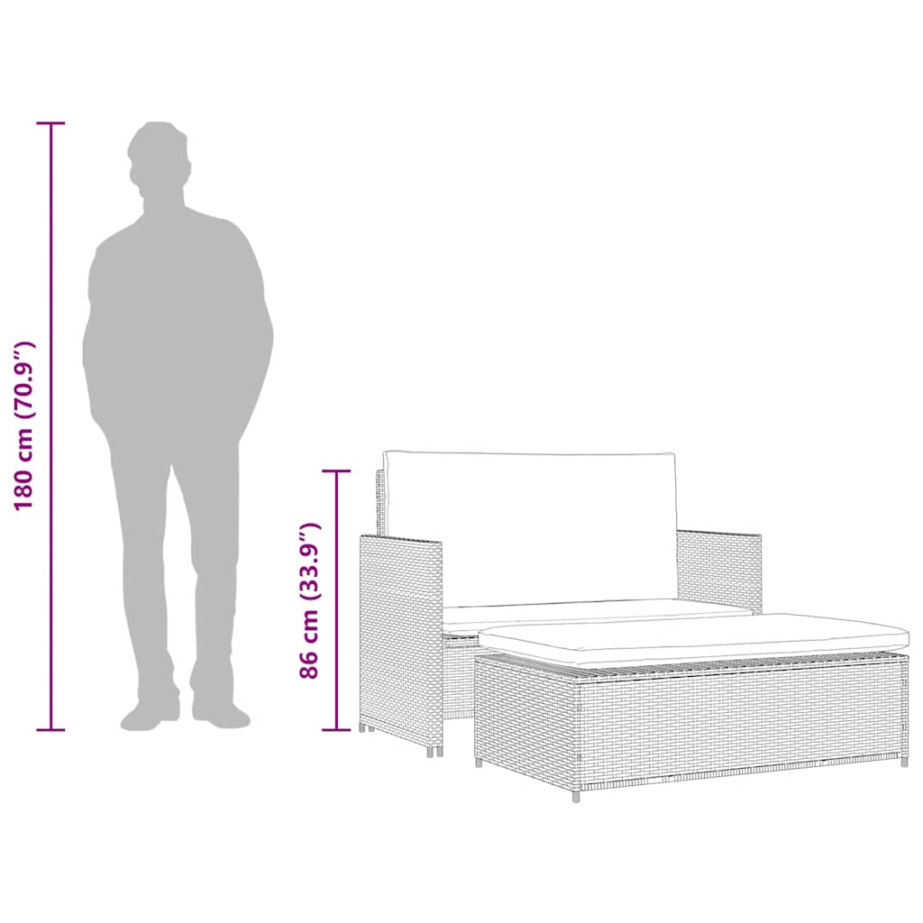 8718475621867_g_en_hd_10 vidaXL 2 Piece Garden Lounge Set with Cushions Poly Rattan Grey - Image 12