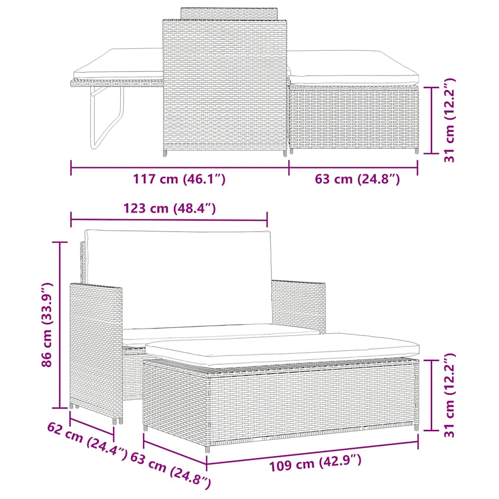 8718475621867_g_en_hd_9 vidaXL 2 Piece Garden Lounge Set with Cushions Poly Rattan Grey - Image 11