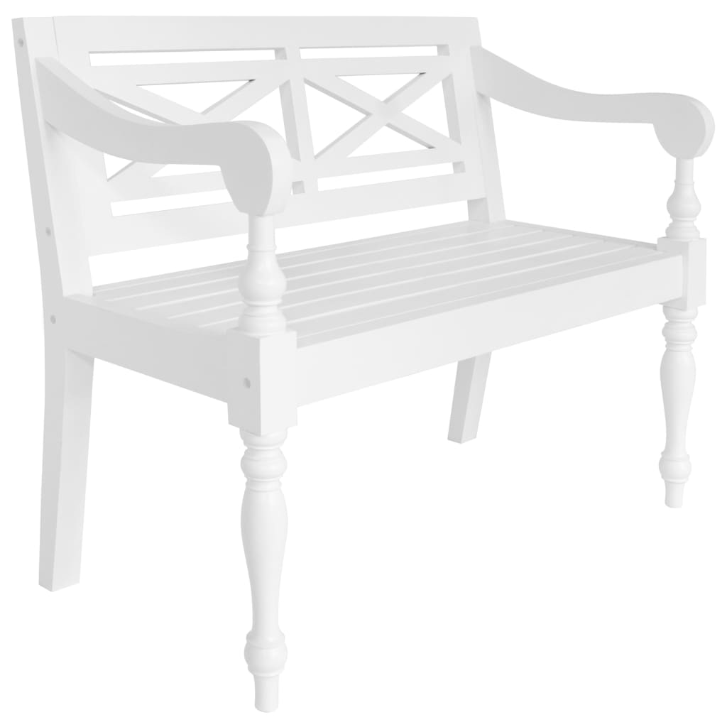 8718475623113_a_en_hd_1 vidaXL Batavia Bench 98 cm Solid Mahogany Wood White - Image 1