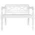vidaXL Batavia Bench 98 cm Solid Mahogany Wood White - Image 2