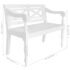vidaXL Batavia Bench 98 cm Solid Mahogany Wood White - Image 6