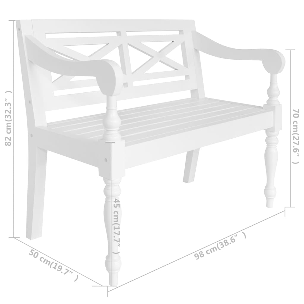 8718475623113_g_en_hd_5 vidaXL Batavia Bench 98 cm Solid Mahogany Wood White - Image 6