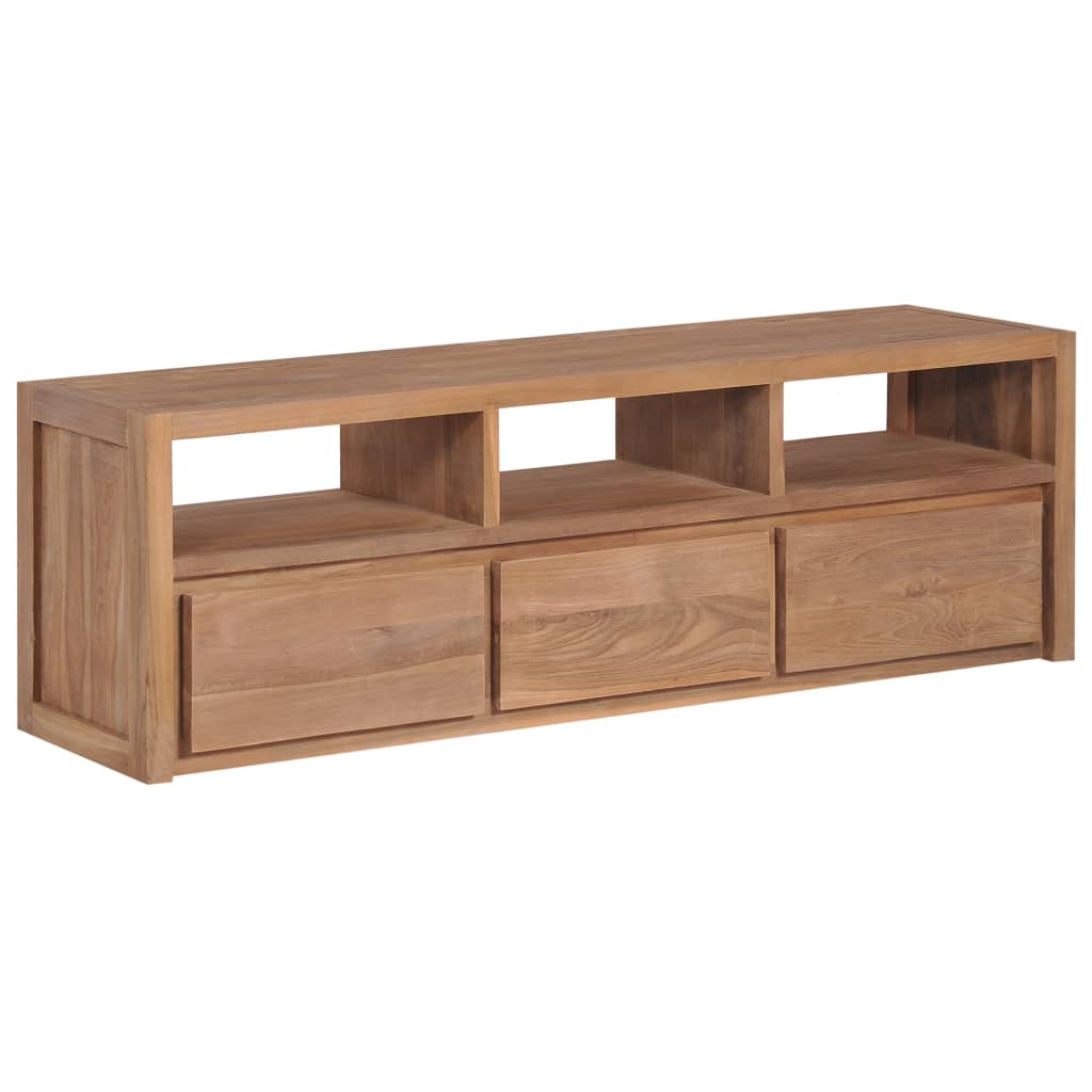 8718475623175_a_en_hd_1 vidaXL TV Cabinet Solid Teak Wood with Natural Finish 120x30x40 cm - Image 1