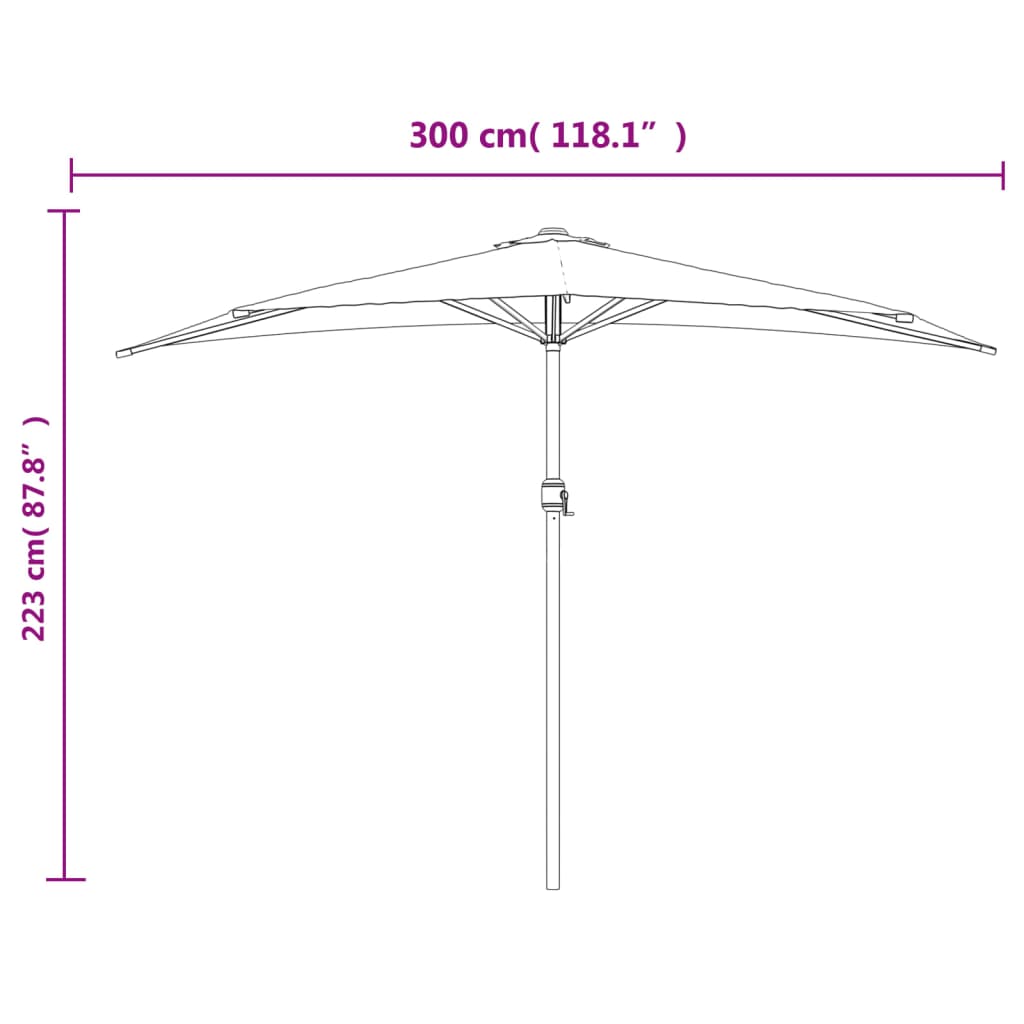 8718475625377_g_en_hd_7 vidaXL Garden Parasol with Aluminium Pole Sand 300x155 cm Half - Image 9