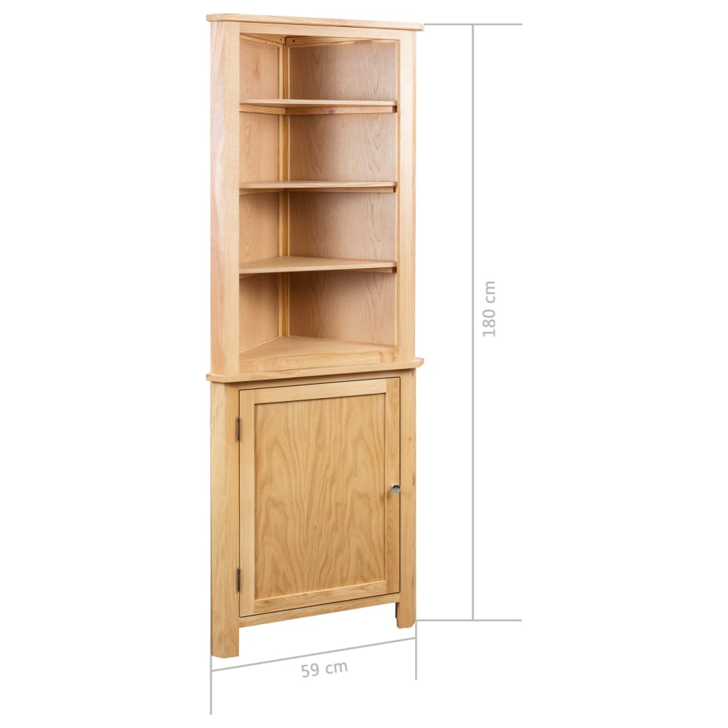 8718475625926_g_en_hd_6 vidaXL Corner Cabinet 59x36x180 cm Solid Oak Wood - Image 8