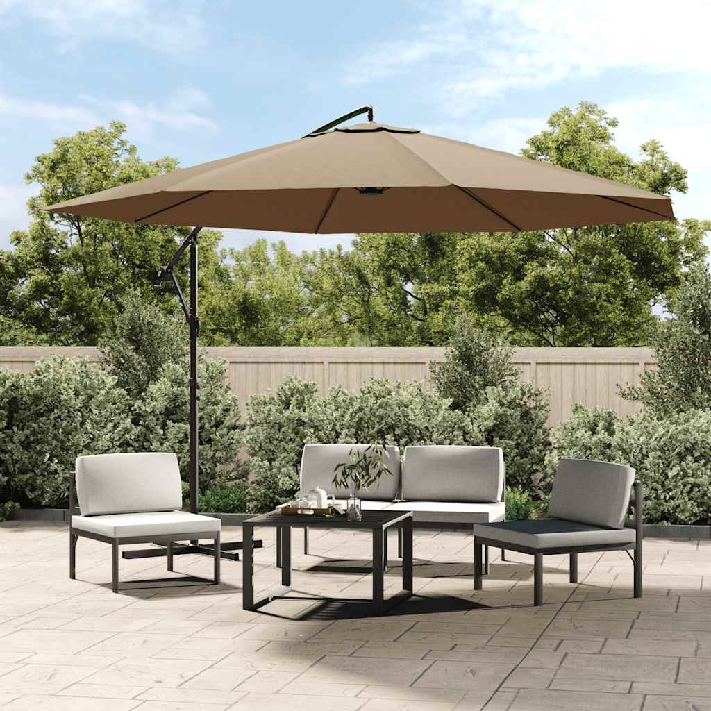 8718475697459_g_en_hd_1 vidaXL Cantilever Garden Parasol with Aluminium Pole 350 cm Taupe - Image 2