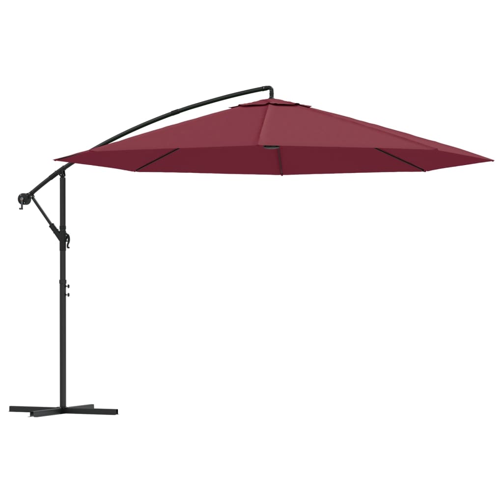 8718475697466_a_en_hd_1 vidaXL Cantilever Garden Parasol with Aluminium Pole 350 cm Bordeaux Red - Image 2