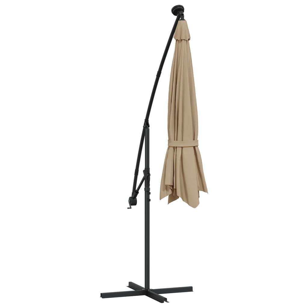 8718475697619_g_en_hd_6 vidaXL Cantilever Garden Parasol with LED Lights and Steel Pole 300 cm Taupe - Image 7