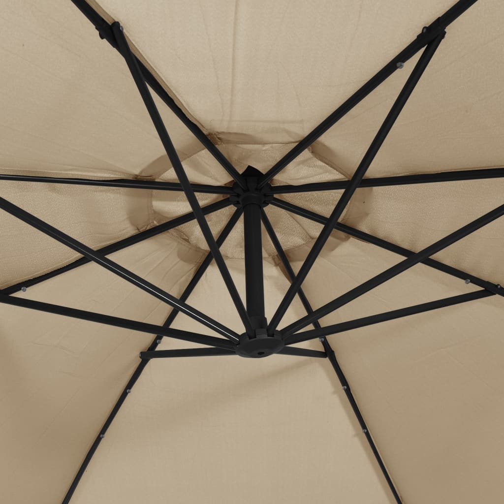 8718475697619_g_en_hd_7 vidaXL Cantilever Garden Parasol with LED Lights and Steel Pole 300 cm Taupe - Image 8