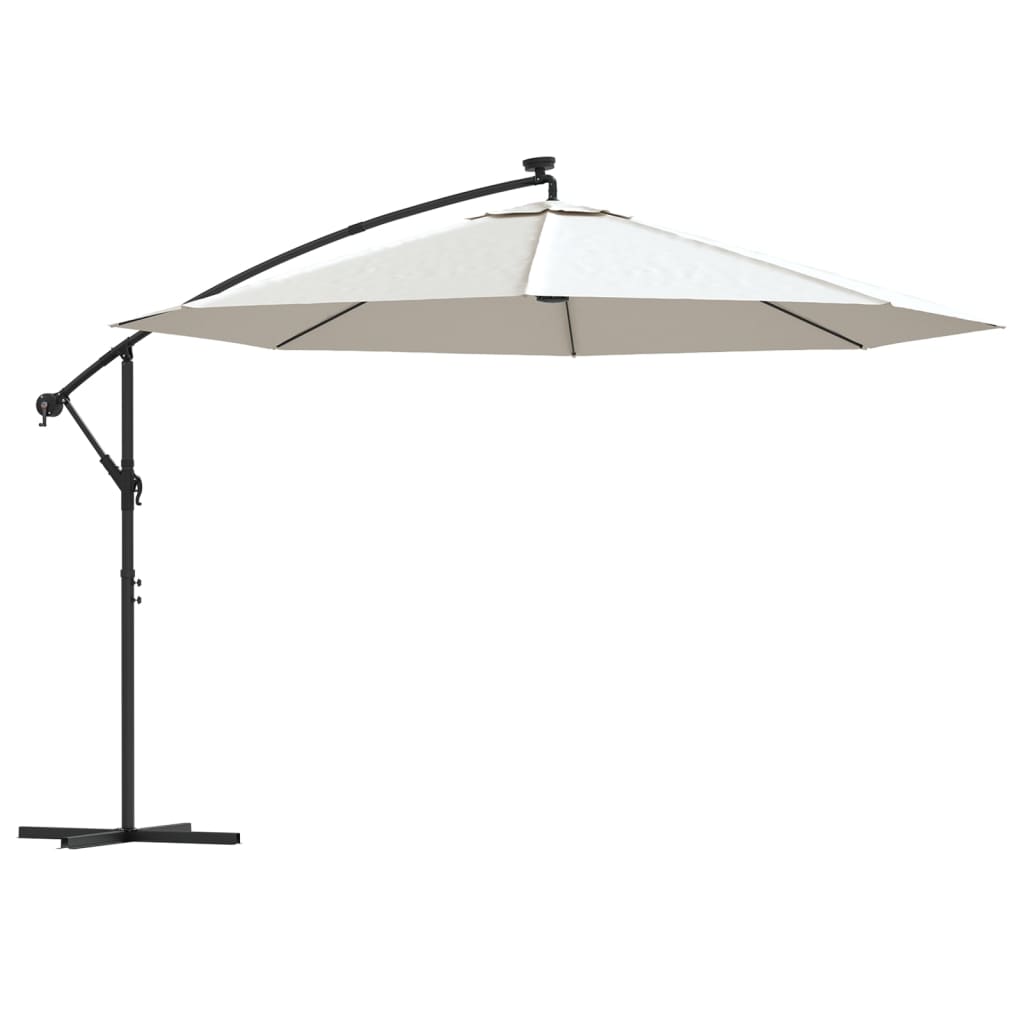 8718475697626_a_en_hd_1 vidaXL Cantilever Garden Parasol with LED Lights and Metal Pole 350 cm Sand - Image 2