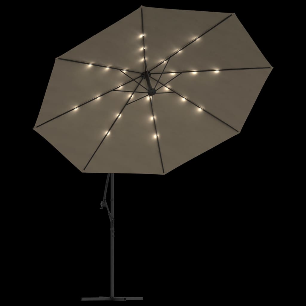 8718475697657_g_en_hd_4 vidaXL Cantilever Garden Parasol with LED Lights and Metal Pole 350 cm Taupe - Image 6