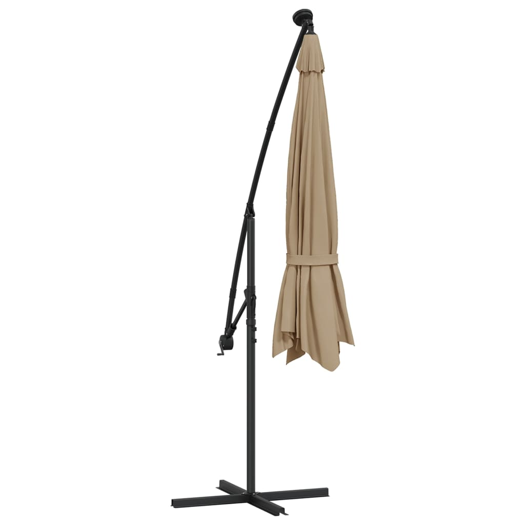 8718475697657_g_en_hd_6 vidaXL Cantilever Garden Parasol with LED Lights and Metal Pole 350 cm Taupe - Image 8