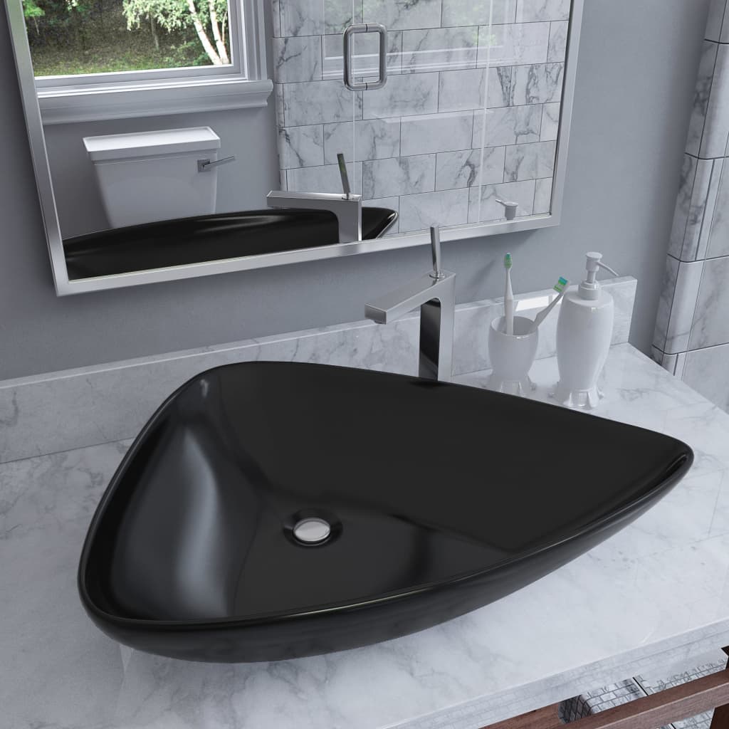 8718475697879_m_en_hd_1 vidaXL Basin Ceramic Black Triangle 645x455x115 mm - Image 1