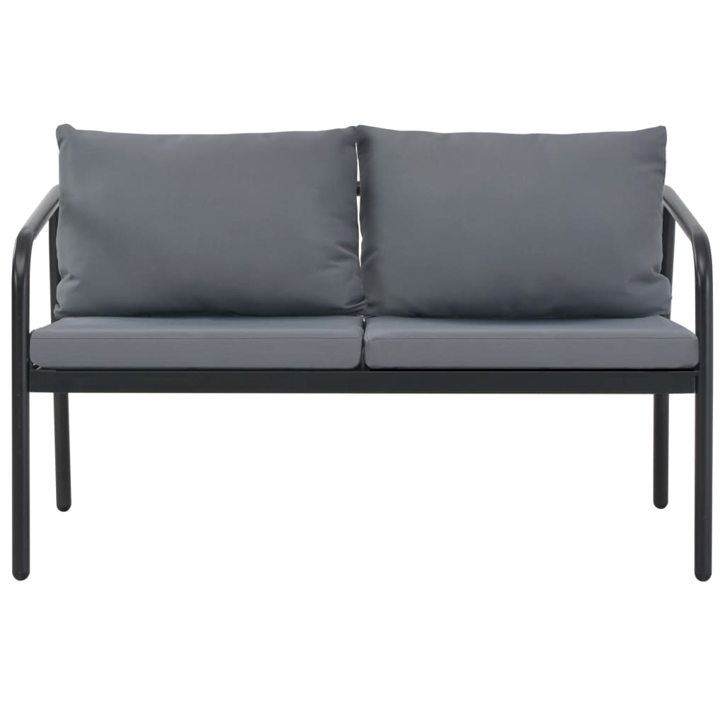 8718475702092_g_en_hd_1 vidaXL 2 Seater Garden Bench with Cushions Grey Aluminium - Image 2
