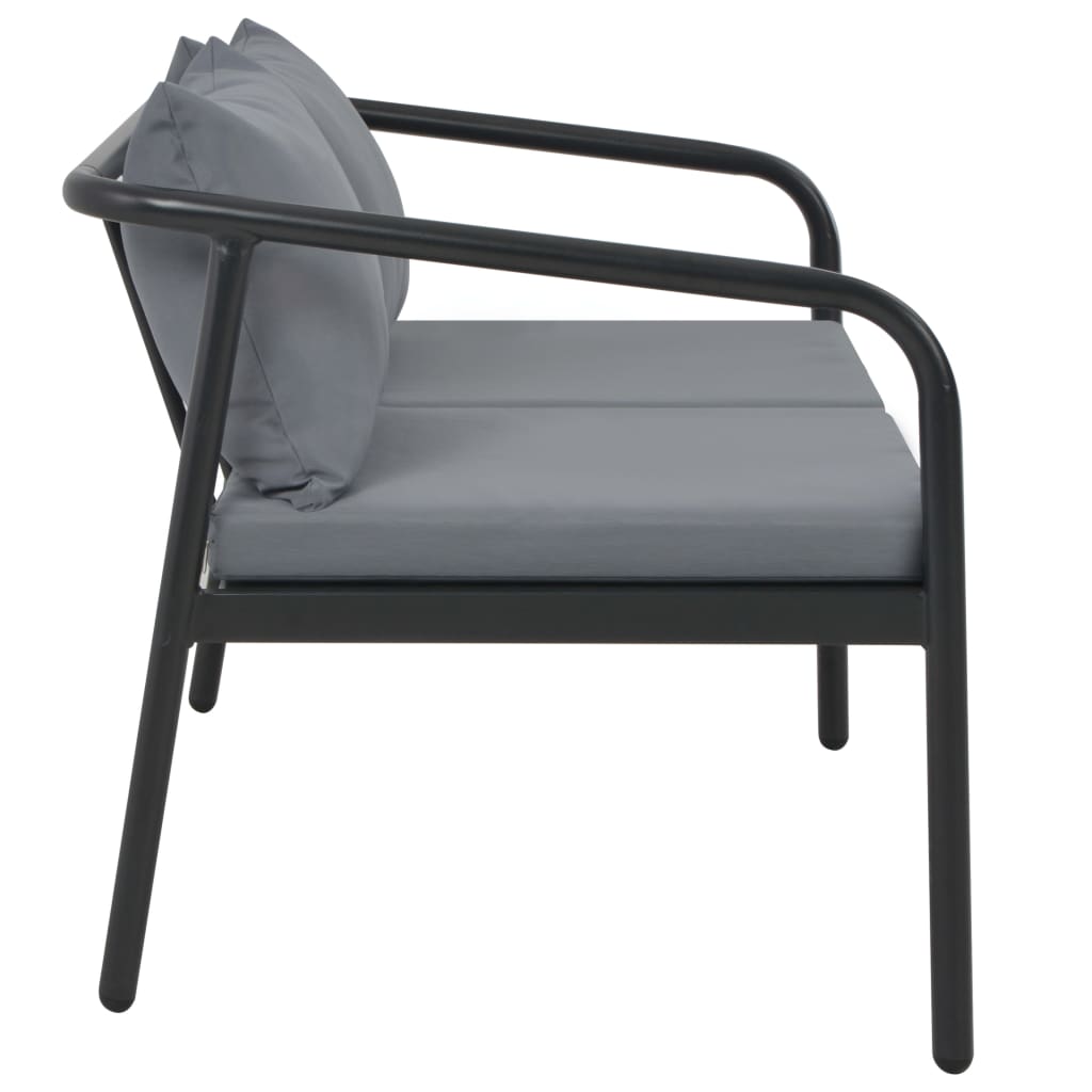 8718475702092_g_en_hd_2 vidaXL 2 Seater Garden Bench with Cushions Grey Aluminium - Image 3