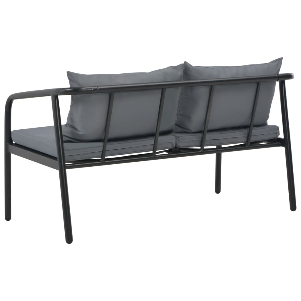 8718475702092_g_en_hd_3 vidaXL 2 Seater Garden Bench with Cushions Grey Aluminium - Image 4