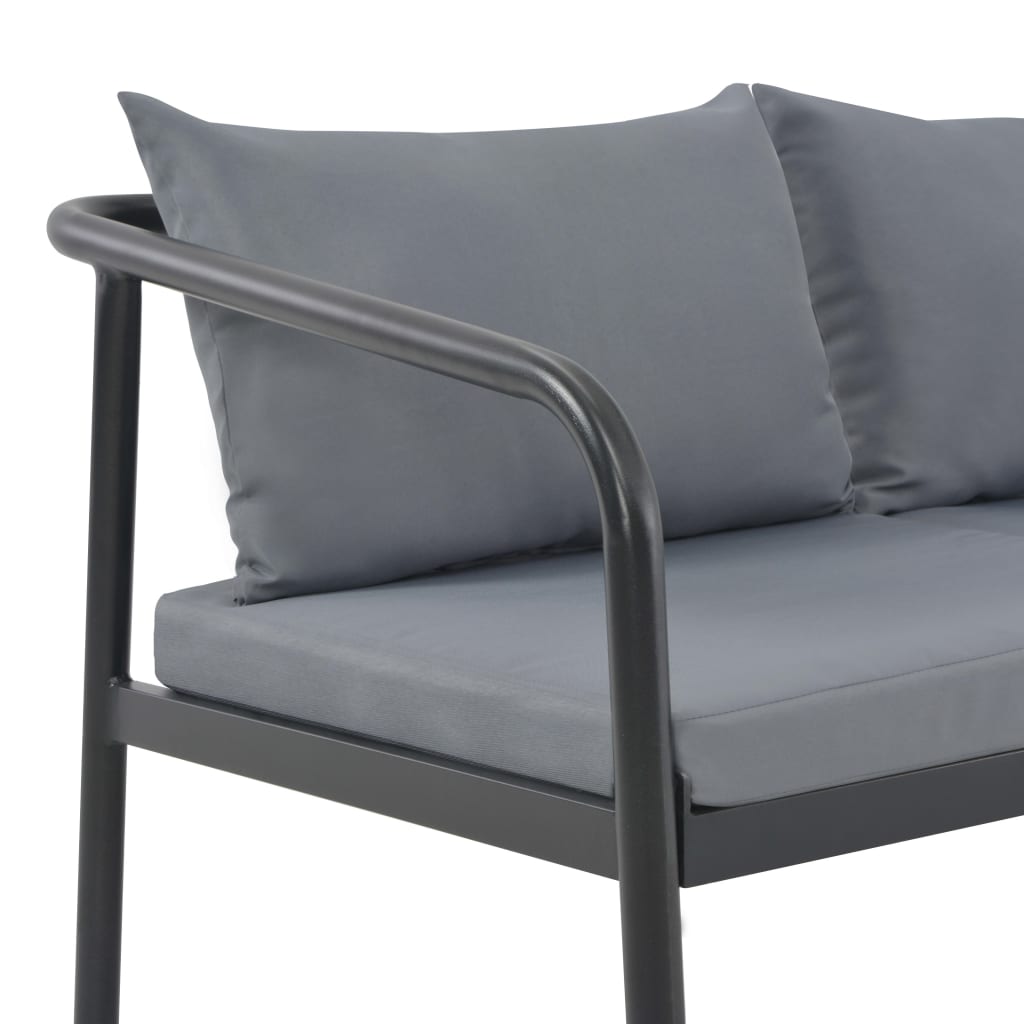 8718475702092_g_en_hd_5 vidaXL 2 Seater Garden Bench with Cushions Grey Aluminium - Image 6