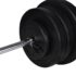 vidaXL Wall-mounted Power Tower with Barbell and Dumbbell Set 60.5 kg - Image 9