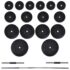 vidaXL Wall-mounted Power Tower with Barbell and Dumbbell Set 60.5 kg - Image 10