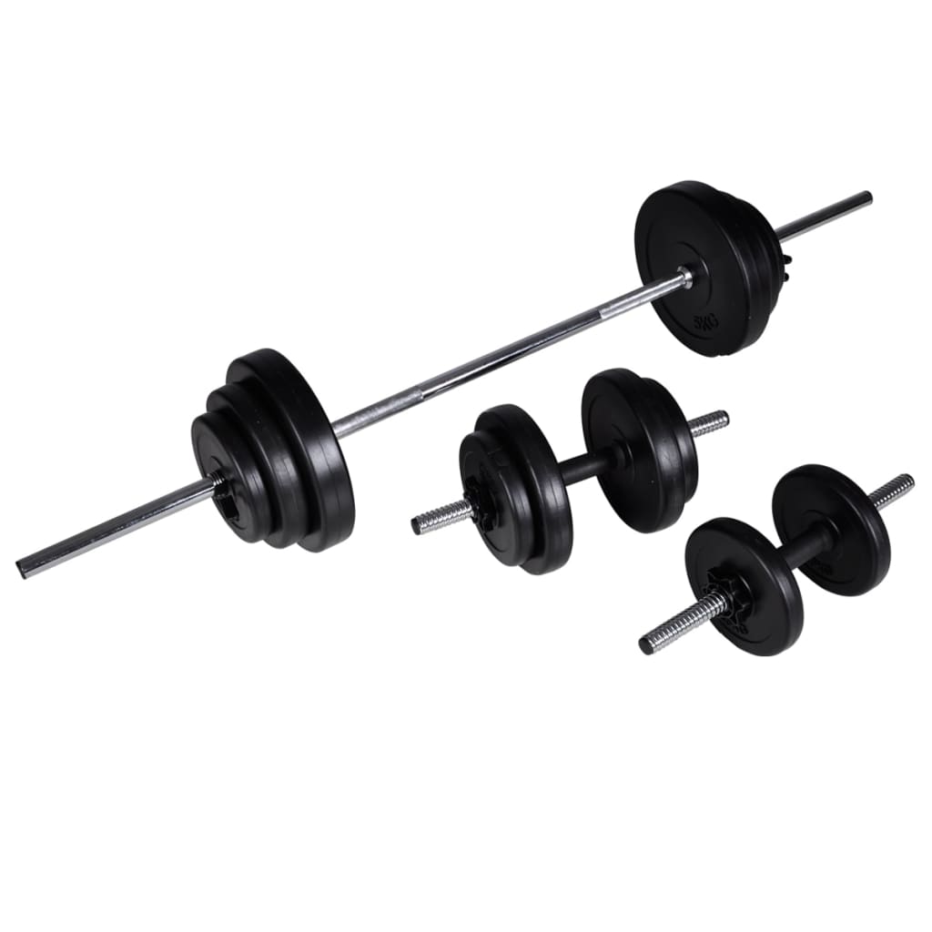 8718475702535_g_en_hd_6 vidaXL Wall-mounted Power Tower with Barbell and Dumbbell Set 30.5 kg - Image 7