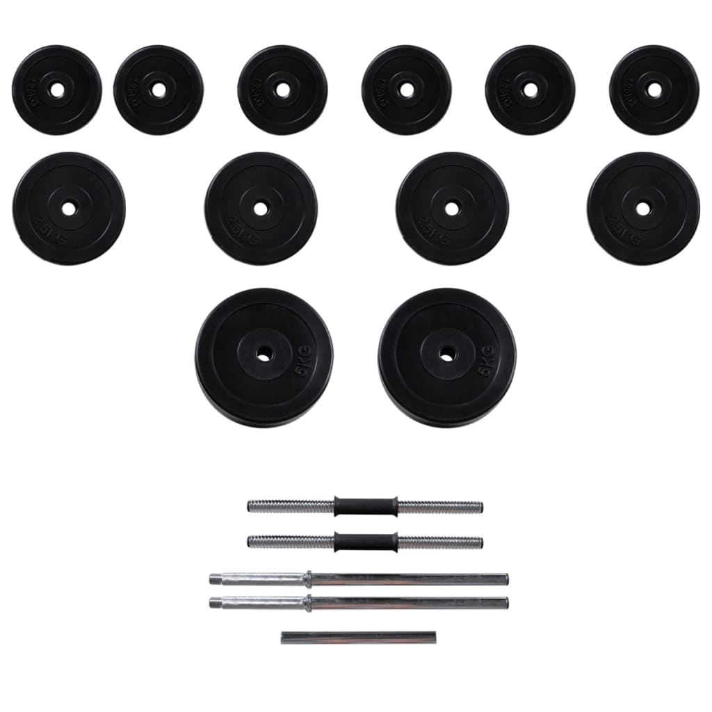 8718475702535_g_en_hd_8 vidaXL Wall-mounted Power Tower with Barbell and Dumbbell Set 30.5 kg - Image 9