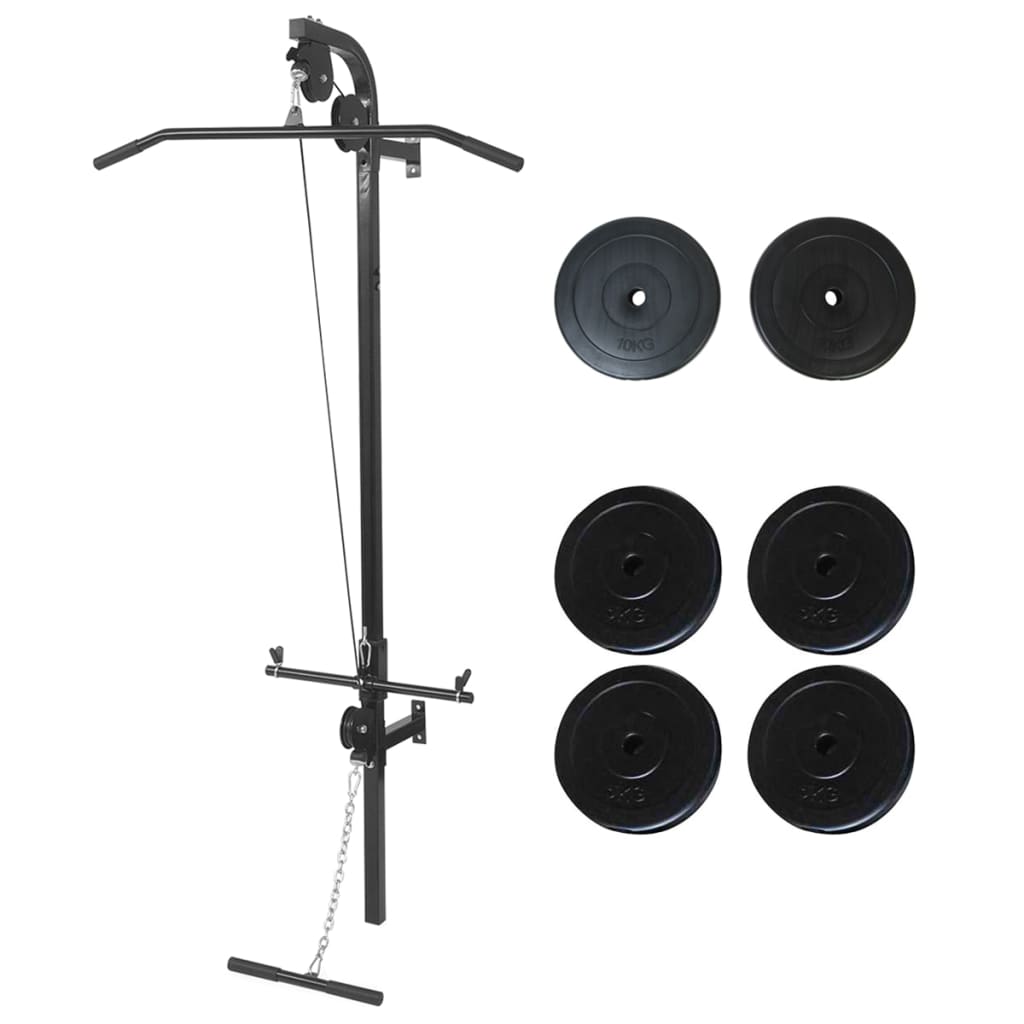 8718475702542_a_en_hd_1 vidaXL Wall-mounted Power Tower with Weight Plates 40 kg - Image 1