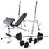 vidaXL Workout Bench with Weight Rack Barbell and Dumbbell Set 60.5kg