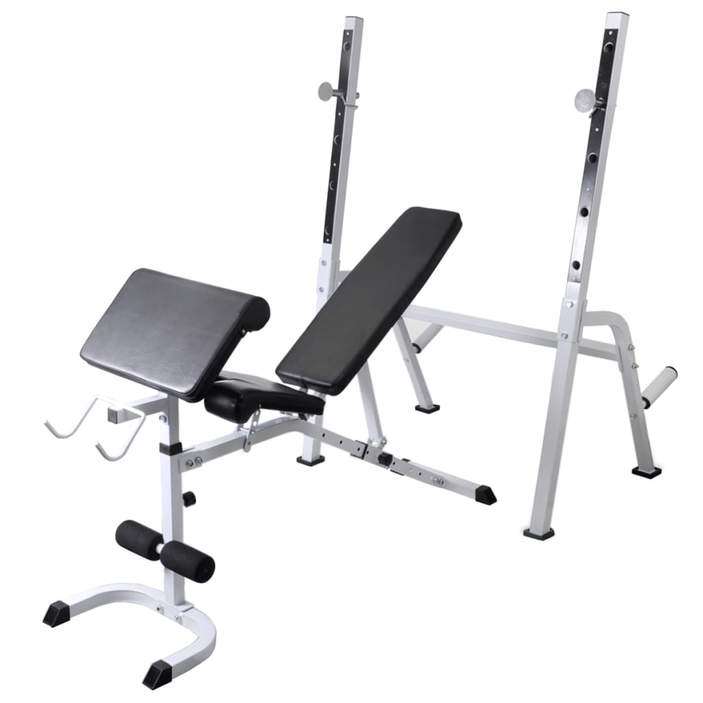8718475702573_g_en_hd_1 vidaXL Workout Bench with Weight Rack Barbell and Dumbbell Set 60.5kg - Image 2