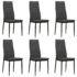 vidaXL Dining Chairs 6 pcs Dark Grey Fabric