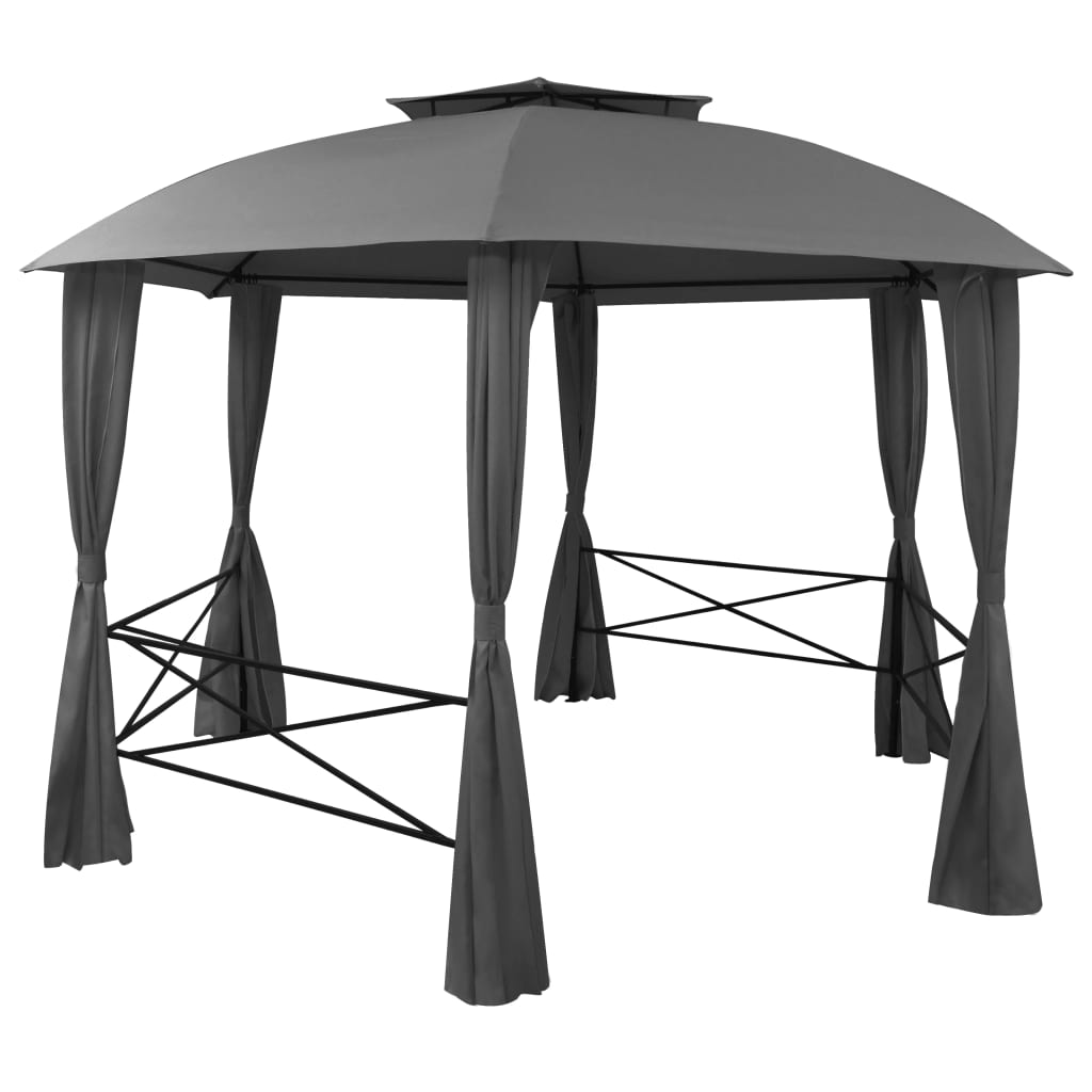 8718475704782_g_en_hd_1 vidaXL Garden Marquee Pavilion Tent with Curtains Hexagonal 360x265 cm - Image 2
