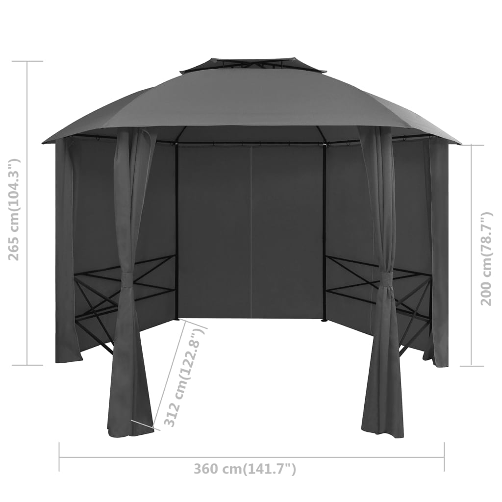 8718475704782_g_en_hd_7 vidaXL Garden Marquee Pavilion Tent with Curtains Hexagonal 360x265 cm - Image 8