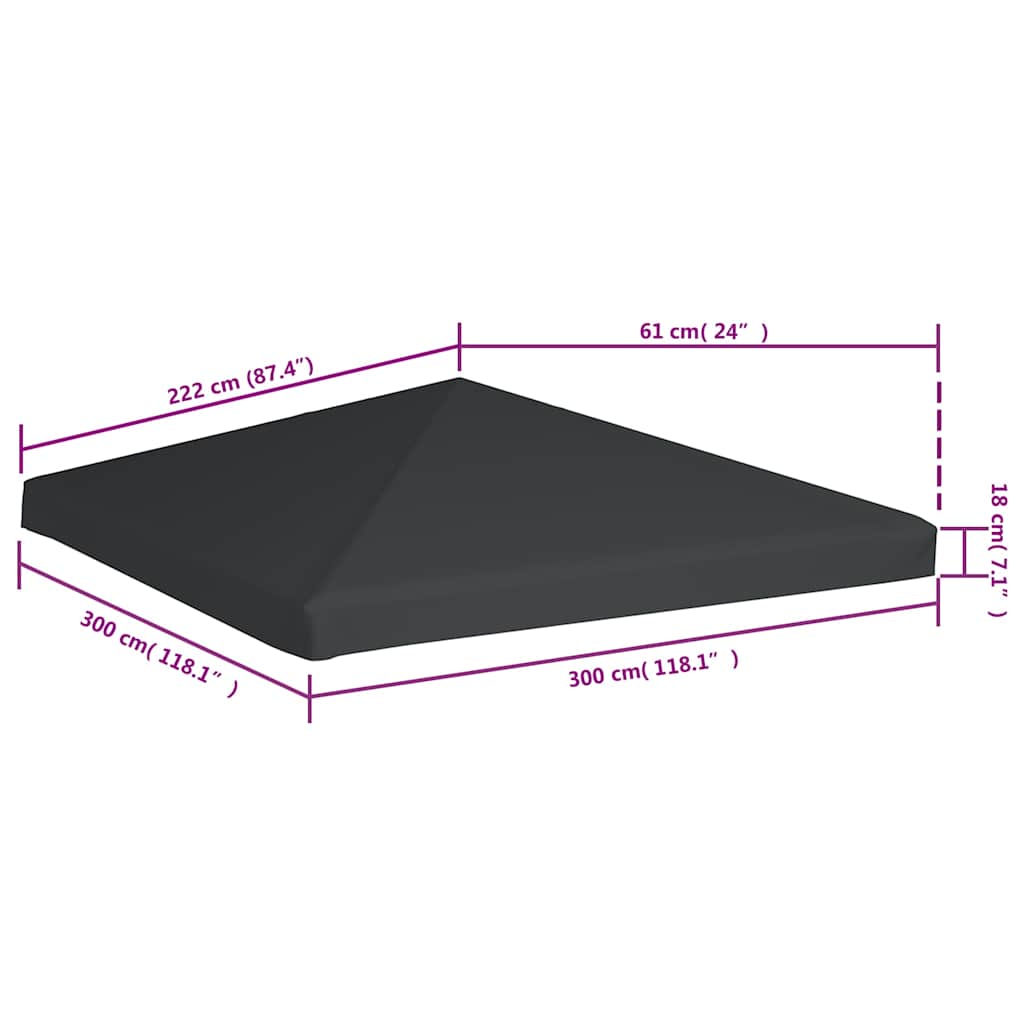 8718475704935_g_en_hd_5 vidaXL Gazebo Top Cover 310 g/m² 3x3 m Grey - Image 6