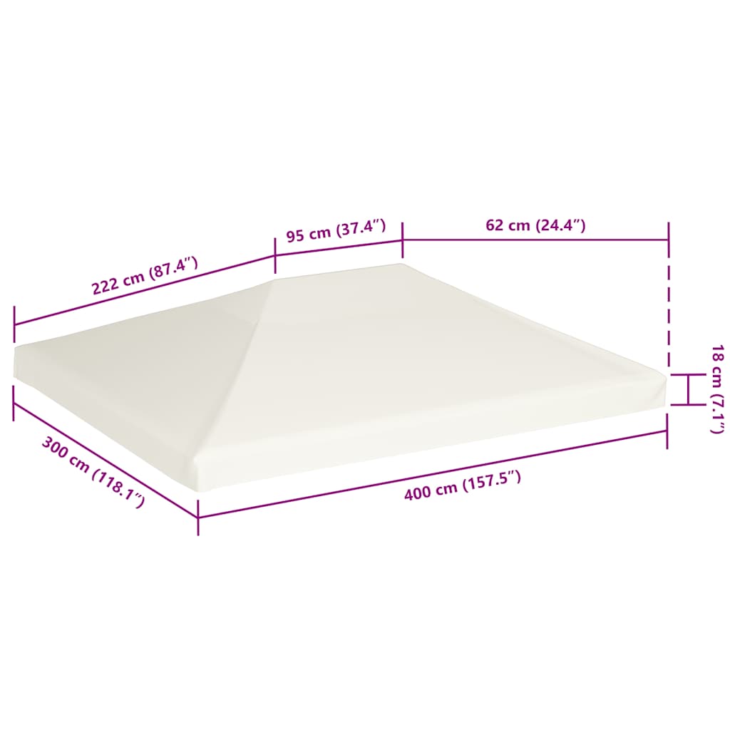 8718475704959_g_en_hd_5 vidaXL Gazebo Top Cover 310 g/m² 4x3 m Cream White - Image 6