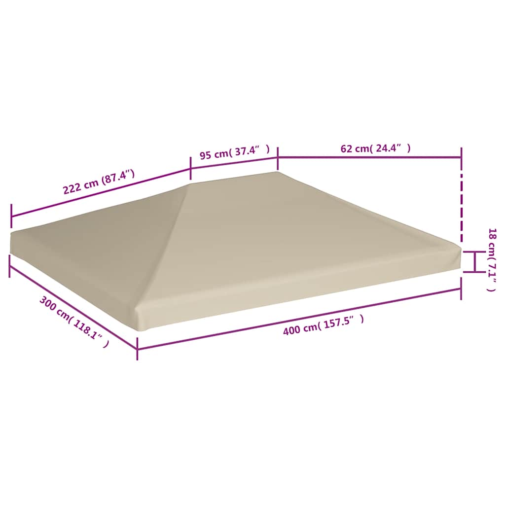 8718475704966_g_en_hd_5 vidaXL Gazebo Top Cover 310 g/m² 4x3 m Beige - Image 6
