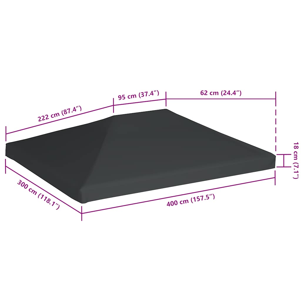 8718475704997_g_en_hd_5 vidaXL Gazebo Top Cover 310 g/m² 4x3 m Grey - Image 6