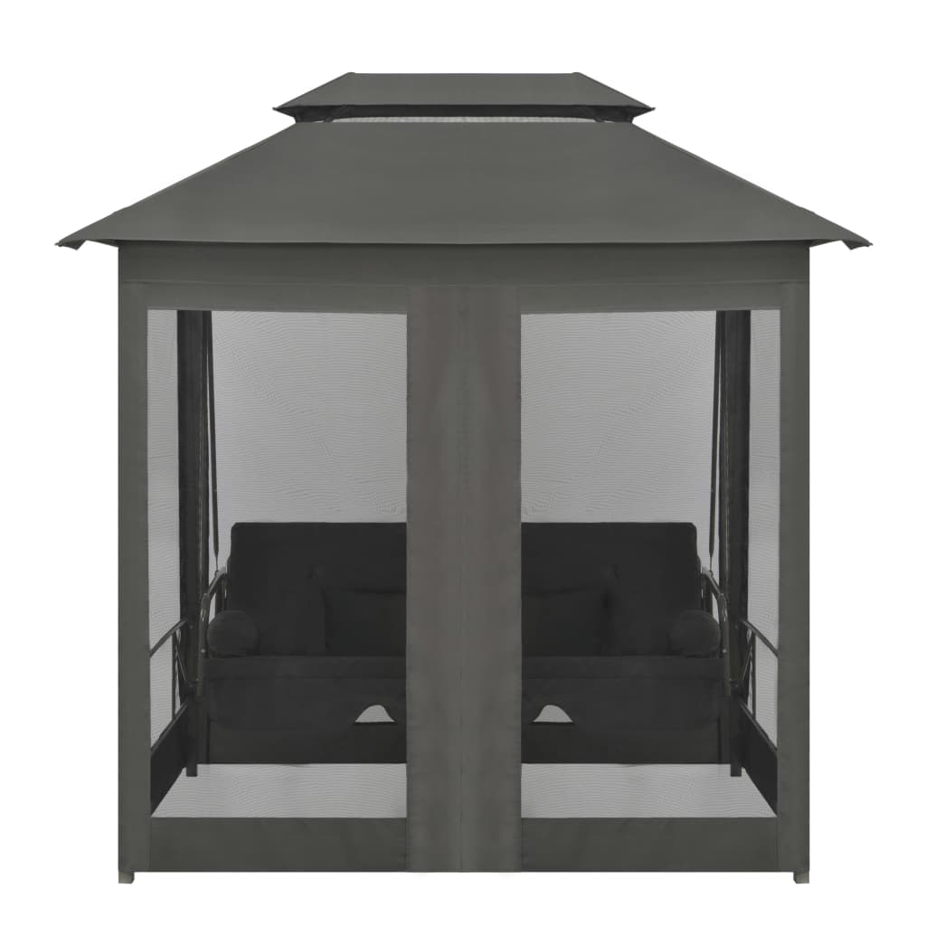 8718475706816_g_en_hd_4 vidaXL Outdoor Convertible Swing Bench with Canopy Anthracite 220x160x240 cm Steel - Image 5