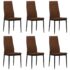 vidaXL Dining Chairs 6 pcs Brown Fabric