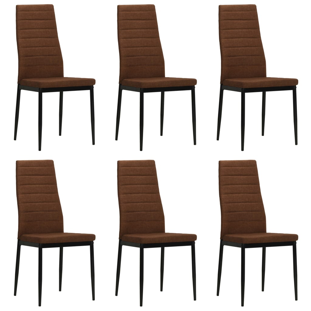 8718475708803_a_en_hd_1 vidaXL Dining Chairs 6 pcs Brown Fabric - Image 1