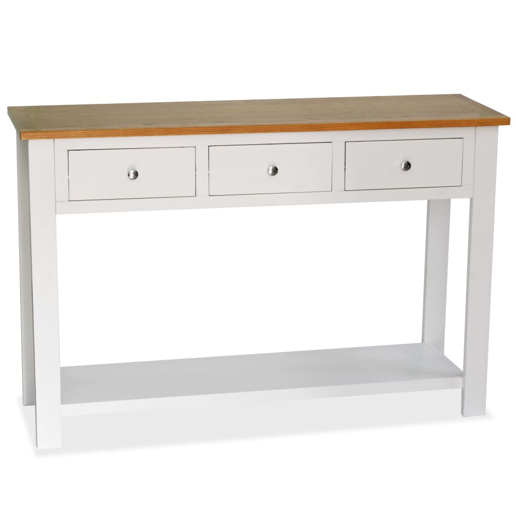 8718475710172_a_en_hd_1 vidaXL Console Table 118x35x77 cm Solid Oak Wood - Image 1