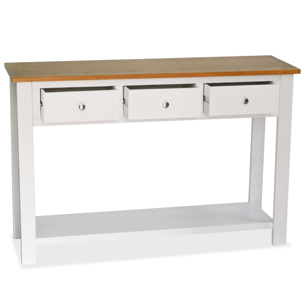 8718475710172_g_en_hd_1 vidaXL Console Table 118x35x77 cm Solid Oak Wood - Image 2