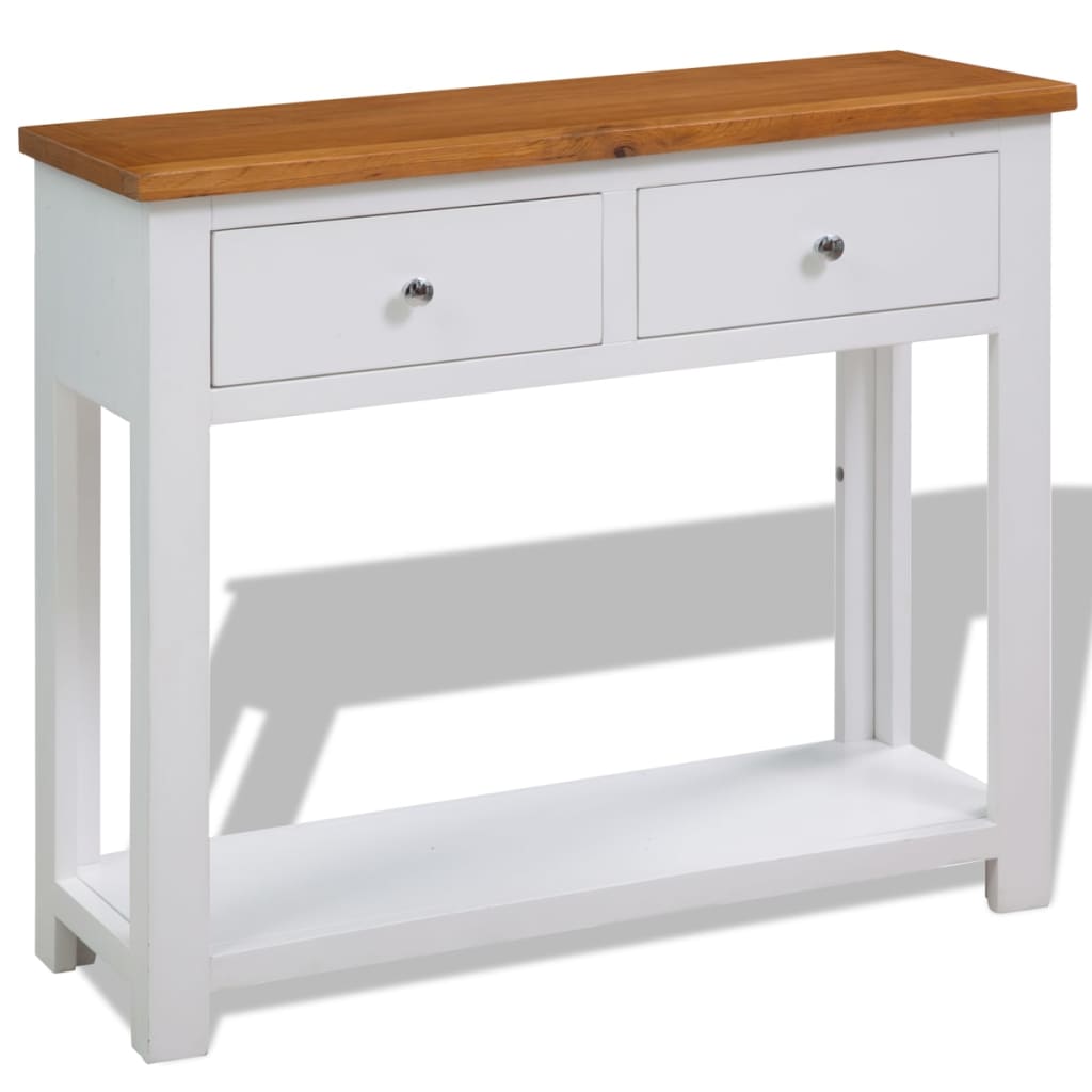 8718475710271_a_en_hd_1 vidaXL Console Table 83x30x73 cm Solid Oak Wood - Image 1