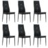vidaXL Dining Chairs 6 pcs Black Faux Leather